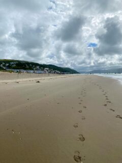 Wales coast path along the beach from Aberdovey