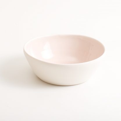 handmade porcelain- bowl - pink- soup bowl- shallow- tableware- dinnerware-