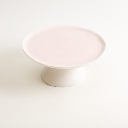 cake stand- handmade porcelain- handmade cake stand- pink cake stand