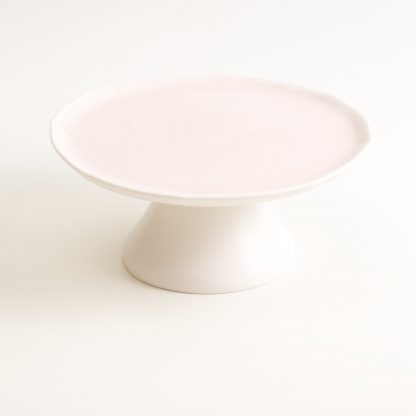 cake stand- handmade porcelain- handmade cake stand- pink