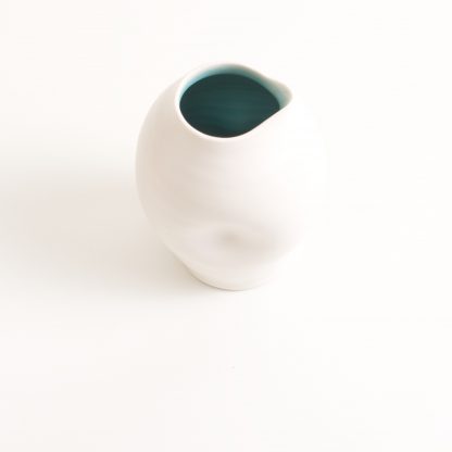 handmade porcelain- tableware - turquoise pourer- dimpled