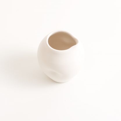handmade porcelain- tableware - white pourer- dimpled