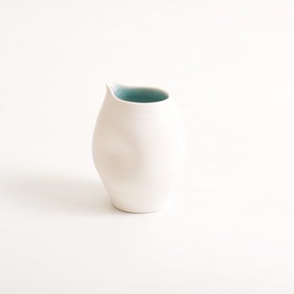 dimpled- pourer- milk pourer- handmade porcelain- afternoon tea- turquoise