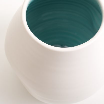 handmade porcelain- dimpled vase- turquoise