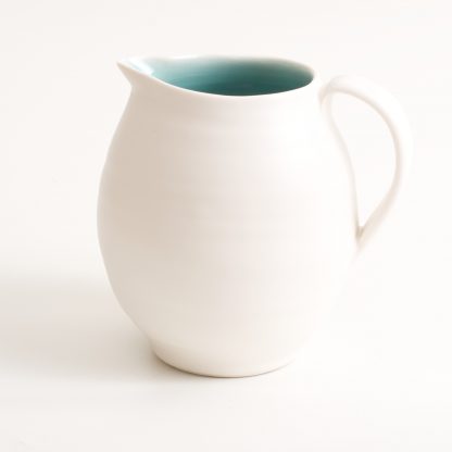 handmade- porcelain- jug- turquoise - tableware- dinnerware