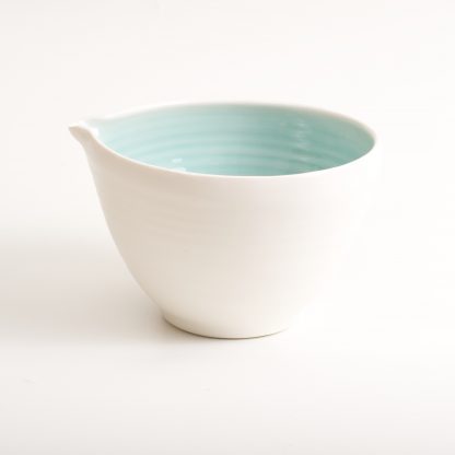 handmade porcelain- nesting bowls- set- baking -cooking -tableware - pouring bowl- turquoise