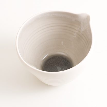 pouring bowl- handmade porcelain- tableware- cookware- dinnerware- grey pourer- dimpled porcelain
