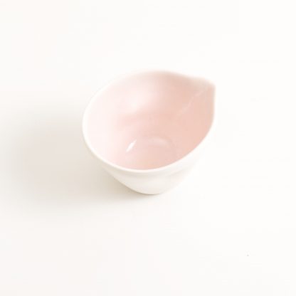 pouring bowl- handmade porcelain- tableware- cookware- dinnerware- pink pourer- dimpled porcelain