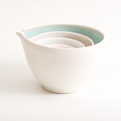 handmade porcelain- nesting bowls- set- baking -cooking -tableware