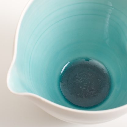 dinnerware- tableware- handmade porcelain- turquoise pourer- pouring bowl