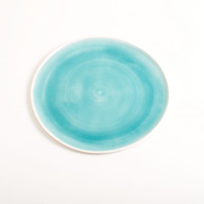 handmade porcelain- dinnerware- tableware- turquoise plate