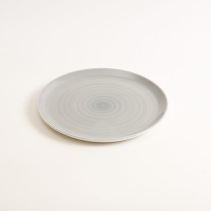 dinnerware- plate- tableware designer- porcelain designer- porcelain plate- made in china- grey plate- grey dinnerware- restaurant tableware