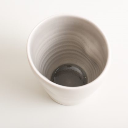handmade porcelain- tableware- dinnerware- cup- dimpled cup- grey