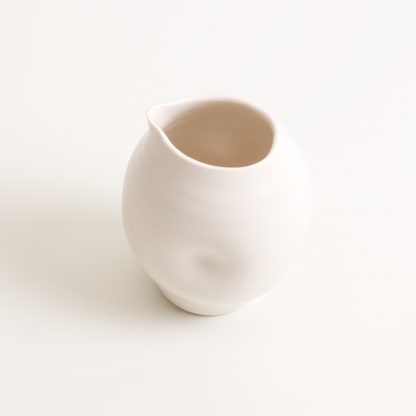handmade porcelain- tableware- dinnerware- pourer- dimpled pourer- white -