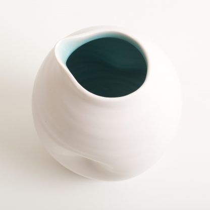 handmade porcelain- tableware- dinnerware- pourer- dimpled pourer- turquoise -