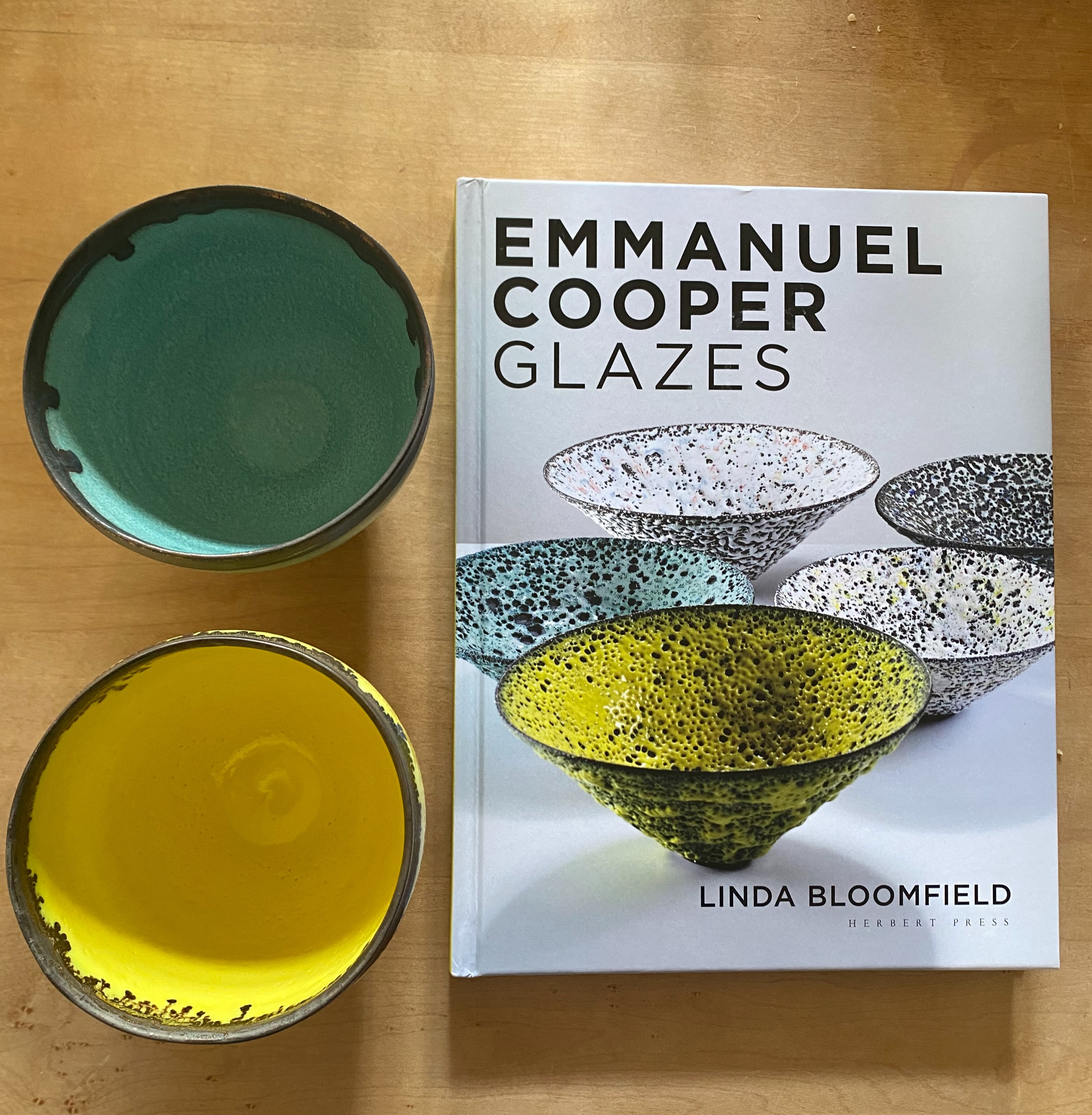My next book Emmanuel Cooper Glazes published by @herbert.press comes out on 14 January and is available for pre-order from @bloomsburypublishing or for worldwide delivery @blackwellbooks 

The book is the result of my three years of research into the private glaze archive of Emmanuel Cooper, potter, writer, activist and teacher who developed an electric kiln aesthetic with brightly coloured glazes and volcanic effects. He was inspired by Lucie Rie whose glaze notebooks I also researched and included in the book. They both fired in electric kilns to cone 8 and most of the recipes in the book are for 1250°C, but I have also included some low, mid and high-fired glazes. 

To coincide with the book launch there will be a touring exhibition of pots and glaze tests from @emmanuelcooperestate 

12-23 January 2027 @ceramicscentre London
2 March - 30 October @craftsstudycentre Farnham
November 2027- April 2028 @aberystwytharts 
2028 @barnsleymuseums