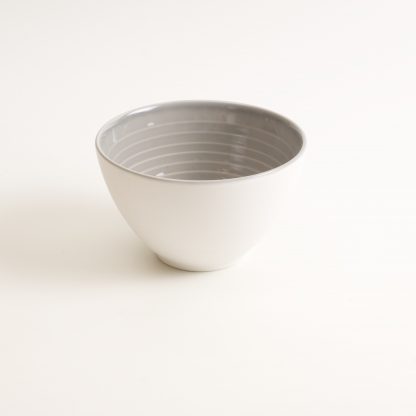 porcelain tableware- made in china- grey bowl- linda bloomfield- porcelain designer- tableware designer