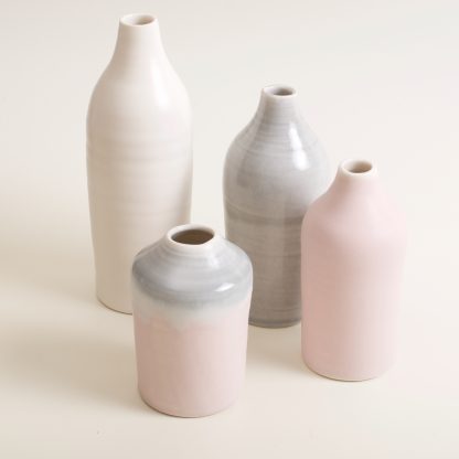 Linda Bloomfield- bottles- pink- grey- slim bottles