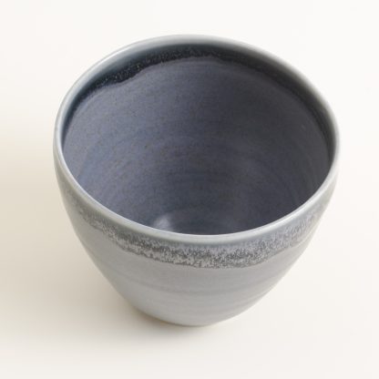 Handmade Porcelain Bowl- black glaze- linda bloomfield- tableware- close up
