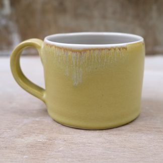 mustard porcelain mug