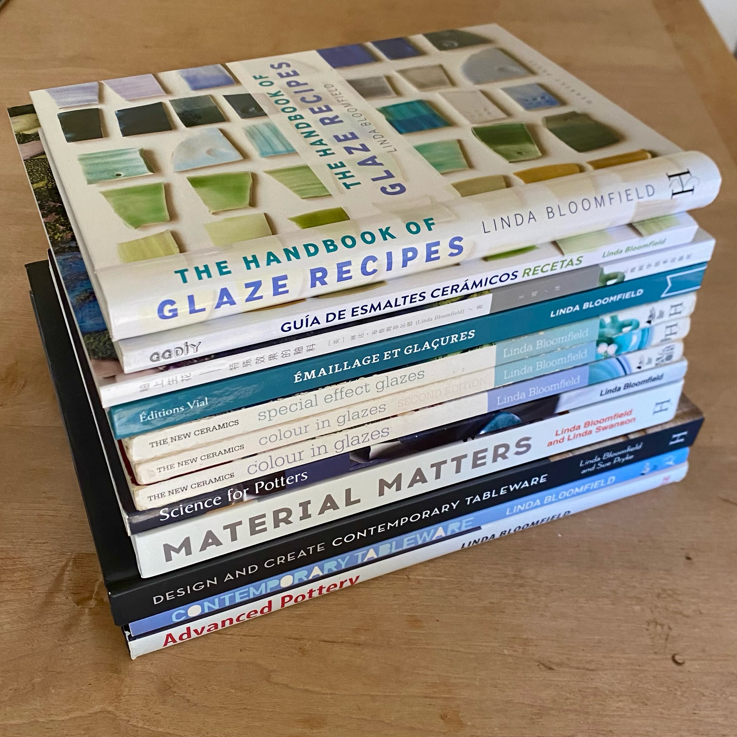I love writing pottery books. I learn a lot during the researching and experimenting stages and then pass on what I’ve learned. It’s really important to document and pass on knowledge so that others can learn from it.

Since my first book was published in 2011, I’ve written 8 more books (with the help of 2 coauthors), they’ve been translated into 3 different languages and I’ve sold over 50,000 books. The three glaze books are the most popular: Colour in Glazes, Special Effect Glazes and The Handbook of Glaze Recipes.

Thank you to my lovely coauthors @suepryke for Contemporary Tableware and @swansonstudii for Material Matters and to my husband @drhenryb for diagrams @diagramsbyhenry and proofreading.

Thank you to my publishers @herbert.press @bloomsburypublishing and @ceramicartsnetwork @acersnews for supporting me.

My next book will be Emmanuel Cooper Glazes, coming out in January 2027.